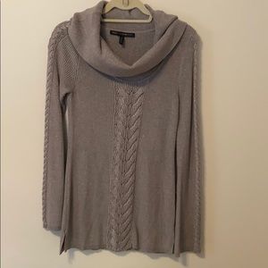 Tan cowl neck sweater w shimmer